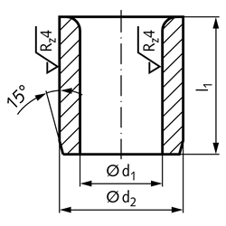 Zylindrische Bohrbuchse ähnlich DIN 179 - A 5,7 x 20, Technische Zeichnung