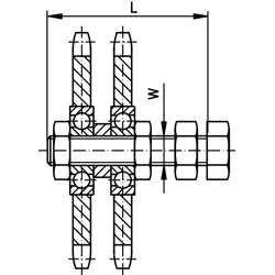 Zweifach-Kettenradsatz 08 B-2 1/2"x5/16" Z=15, Technische Zeichnung