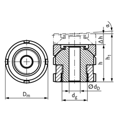 Kugelausgleichselement MN 686.4 60-39,0 rostfrei 1.4301, Technische Zeichnung