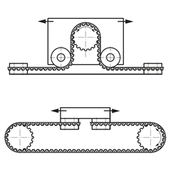 PU-Zahnriemen Profil AT5 Breite 25mm Meterware 25 AT5 (Polyurethan mit Stahl-Zugstrang) , Technische Zeichnung