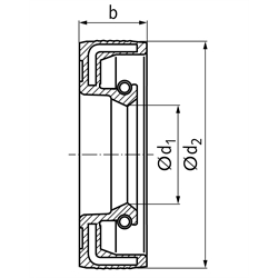 Radial-Wellendichtring Form A mit einer Dichtlippe 22 x 40 x 7mm, Technische Zeichnung
