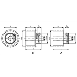 Zahnriemenräder T5 für Riemenbreite 10 mm, System MAED-FIX® mit Klemmnabe, Technische Zeichnung