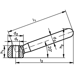 Zylindrische Spannmutter M12 Stahl verzinkt, Technische Zeichnung