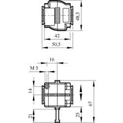 3/2 Wege-Absperrventil (manuell), Technische Zeichnung