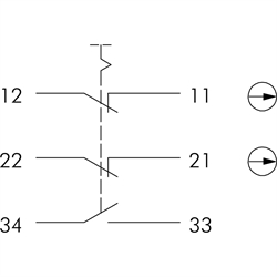 Not-Halt-Taster 2Ö/1S, Einbau-Ø 22,3mm, Flachstecker , Technische Zeichnung