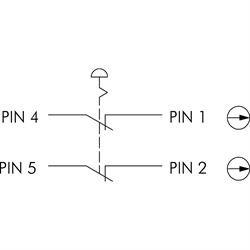 Not-Halt-Taster 2Ö, Einbau-Ø 22,3mm, M12-Stecker 5-polig , Technische Zeichnung