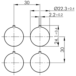 Doppelbuchse USB 3.0, Buchse A / Stecker A (60 cm) , Technische Zeichnung
