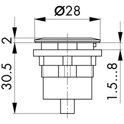 Einbaubuchse USB 2.0, Buchse A / Buchse A , Technische Zeichnung