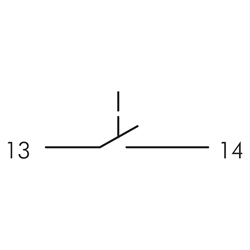 Drucktaster 1S, Einbau-Ø 22,3mm, Flachstecker , Technische Zeichnung