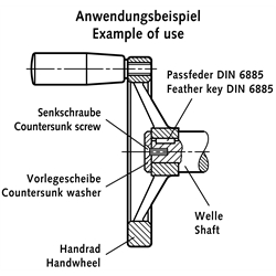 Vorlegescheibe für M6 Außen-Ø 32mm Stärke 4mm Edelstahl 1.4305, Technische Zeichnung