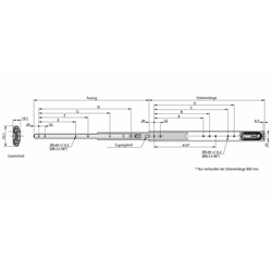 Auszugschienensatz DZ 5321 EC Schienenlänge 450mm hell verzinkt, Technische Zeichnung