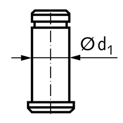 Bolzenset mit Sicherung SL ø12mm; für Gabelköpfe Größe 12x24 und 12x48, Technische Zeichnung