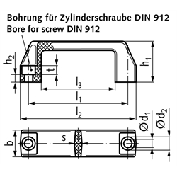 Bügelgriff 528 Länge 179mm Material PP , Technische Zeichnung