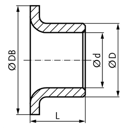 Bundbuchse geschlitzte Ausführung 15 x 17 / 23 x 12 mm , Technische Zeichnung