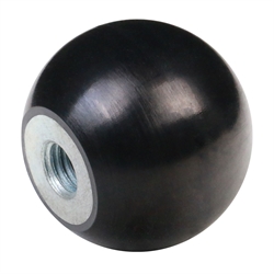 Kugelknopf ähnlich DIN 319 Form E Gummi NBR mit Stahlgewindebuchse Durchmesser 25mm M6, Produktphoto