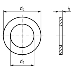 Passscheibe DIN 988 20 x 28 x 0,1 Material DC01 C590 blank, Technische Zeichnung