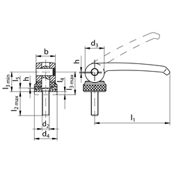 Exzenterspanner 927 Form A M6x35 , Technische Zeichnung