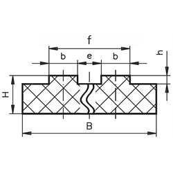 Kunststoff-Gleitschiene 40 x 15 x 1000mm lang für Zweifachrollenkette 10 B-2 , Technische Zeichnung