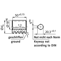 Präzisions-Schnecke Achsabstand 80mm i=6,75 , Technische Zeichnung