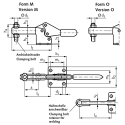 Horizontal-Spanner Form M Größe 25 , Technische Zeichnung