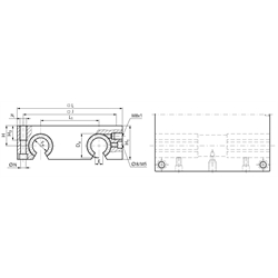 Quadro-Linearkugellager- Einheiten KGQ-3-O ISO-Reihe 3 offen, Easy-Line, Technische Zeichnung