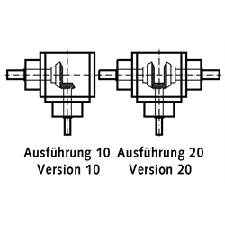 Kegelradgetriebe KU/I Bauart K Größe 2 Ausführung 20 Übersetzung 6:1 (Betriebsanleitung im Internet unter www.maedler.de im Bereich Downloads), Technische Zeichnung