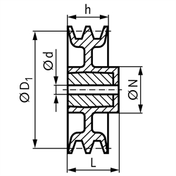 Keilriemenscheiben 2-rillig Profil XPB, SPB und B (17)