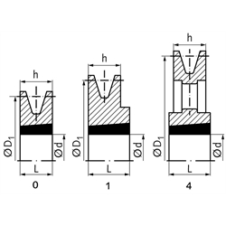 Keilriemenscheibe aus GG für Taper-Spannbuchse 2012 Profil XPZ, SPZ und Z (10) 1-rillig Nenndurchmesser 200mm, Technische Zeichnung