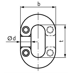 Notkettenglieder RN, Edelstahl  1.4401 (V4A), Technische Zeichnung