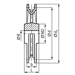 Unverzahnte Kettenräder, Kettenstärke 10mm, Technische Zeichnung