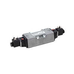 5/3-Wegeventil (Grundplattenventil) ISO STAR - Größe 3 - Funktion Mittelstellung gesperrt (APB) Norgren SXE9675-Z50-60-19J Spannung: 220/240 V a.c., Produktphoto