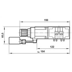 Druckregelmodul, Regelung an Anschluss 2 Norgren V71012-KB2 ISO 1, Technische Zeichnung