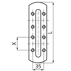 Ölstandfenster SR 80 Sichtöffnung 59 x 18mm, Technische Zeichnung