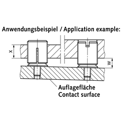 Präzisions-Nivellierelement Stahl brüniert Einstellgewinde M24x1,5, Technische Zeichnung