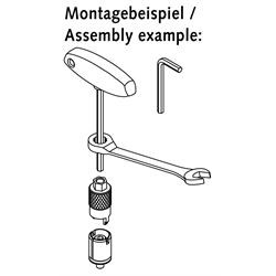 Montagewerkzeug für Präzisions-Nivellierelement mit Einstellgewinde M18x1, Technische Zeichnung