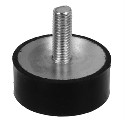 Gummi-Metall-Anschlagpuffer MGS Durchmesser 70mm Höhe 25mm Gewinde M10 x 28mm Edelstahl 1.4301, Produktphoto