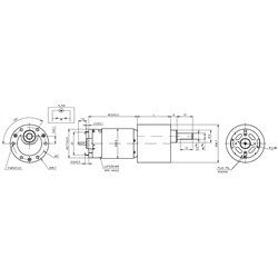 Stirnrad-Kleingetriebemotoren SF, 24 V, bis 2 Nm, Technische Zeichnung