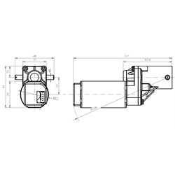 Linearantrieb SFL mit Gleichstrommotor Betriebsspannung 12V-24V Nominale Hubkraft 400N ohne Hall-IC , Technische Zeichnung