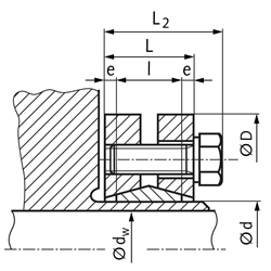 Schrumpfscheibe ST Innendurchmesser 44mm , Technische Zeichnung