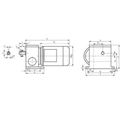 Schneckengetriebemotor RS 250 Watt 230/400V 50Hz IE2 i=2500:1 Abtriebsdrehzahl ca. 1,1 /min zulässiges Md2=72Nm (Betriebsanleitung im Internet unter www.maedler.de im Bereich Downloads), Technische Zeichnung