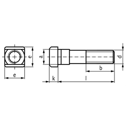 Schrauben ähnlich DIN 787 für T-Nuten 16mm M16 x 160mm Festigkeit 8.8, Technische Zeichnung