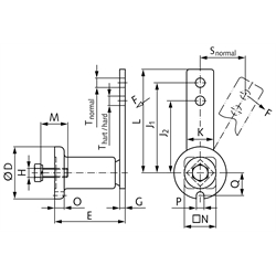 Spannelement rostfrei Größe 3 Spannkraft normal 810 N hart 1050 N, Technische Zeichnung