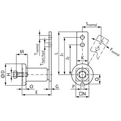 Spannelement rostfrei Größe 2 Spannkraft normal 350 N hart 440 N, Technische Zeichnung