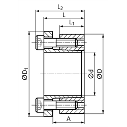 Spannsatz COM-CB2 Bohrung 50mm Größe 50x80x33mm, Technische Zeichnung