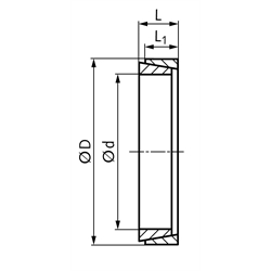 Spannsatz COM-R Bohrung 42mm Größe 42x48x8,0mm bestehend aus 2 losen Spannringen, Technische Zeichnung