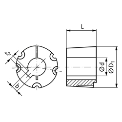 Taper-Spannbuchse 4030 Bohrung 45mm , Technische Zeichnung