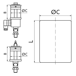 Ersatzglas für Tropföler UNI Durchm. 30mm x 30mm lang , Technische Zeichnung