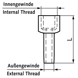 Verlängerungsstutzen G 1/4" R 1/4", Technische Zeichnung