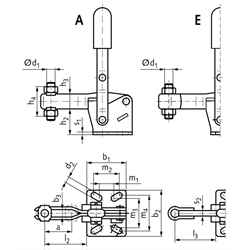 Vertikal-Spanner Form A Größe 70 , Technische Zeichnung