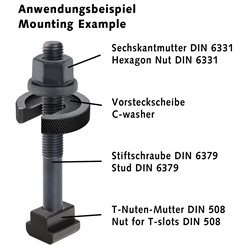 Vorsteckscheiben ähnlich DIN 6372, Technische Zeichnung